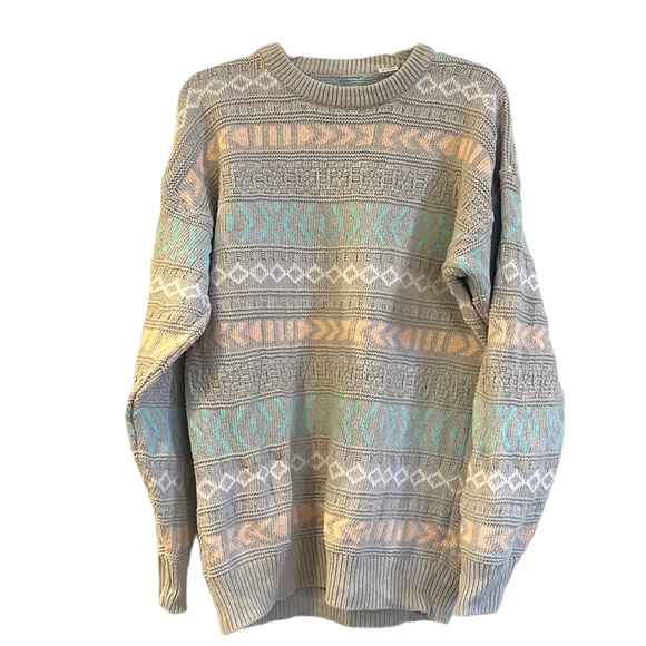 Vintage Other - VINTAGE POTOMAC COLLECTION MENS GRANDPACORE KNIT SWEATER GRAY MULTI SIZE MEDIUM